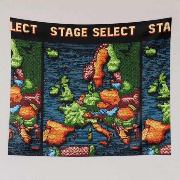 Item preview, Classic arcade console stage select pixel map screen designed and sold by Piotrek0001.