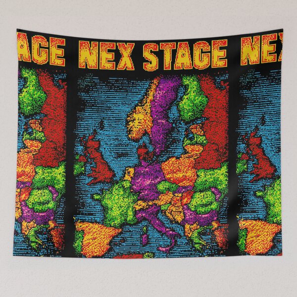 Item preview, Vibrant pixel art map next stage arcade screen designed and sold by Piotrek0001.