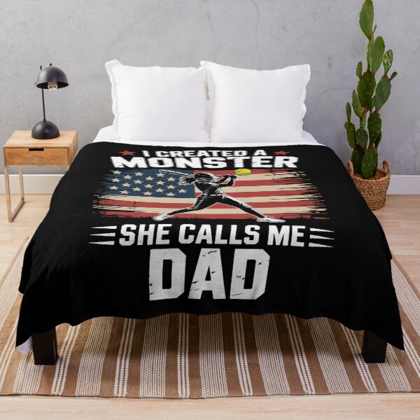 Item preview, I Created A Monster She Calls Me Dad Softball Father'S Day designed and sold by DianaStantzo.