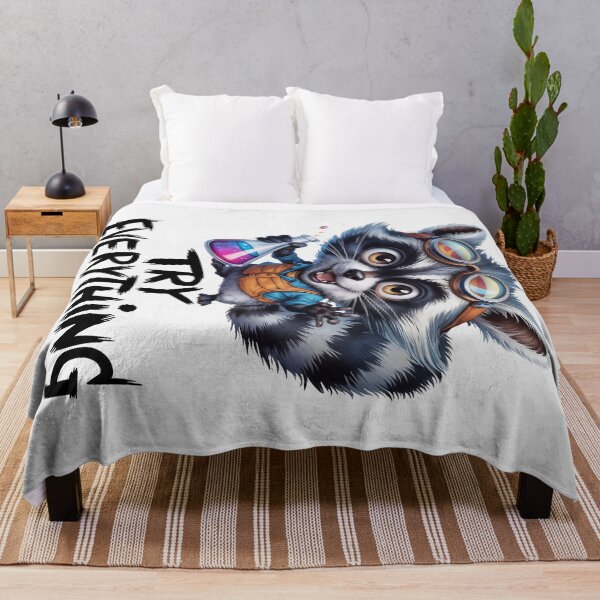 Item preview, Cute Raccoon Scientist - Try Everything, Genius Mind designed and sold by SolaoLab.