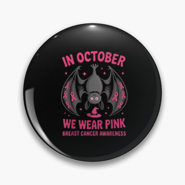 Item preview, We Wear Pink in October Breast Cancer Bat Women Halloween designed and sold by HollyBellArtSte.