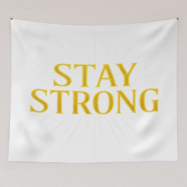 Item preview, Stay Strong Motivational Neon Glow Typography designed and sold by HiteshArt111.