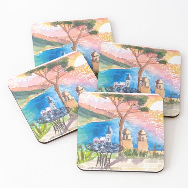 Item preview, Love Wine Sunset in Amalfi Villa Rufolo Coastal View designed and sold by artshop77.