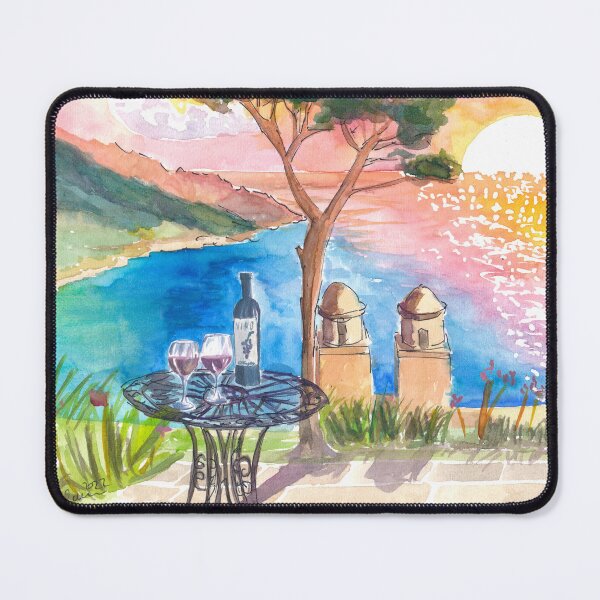 Item preview, Love Wine Sunset in Amalfi Villa Rufolo Coastal View designed and sold by artshop77.