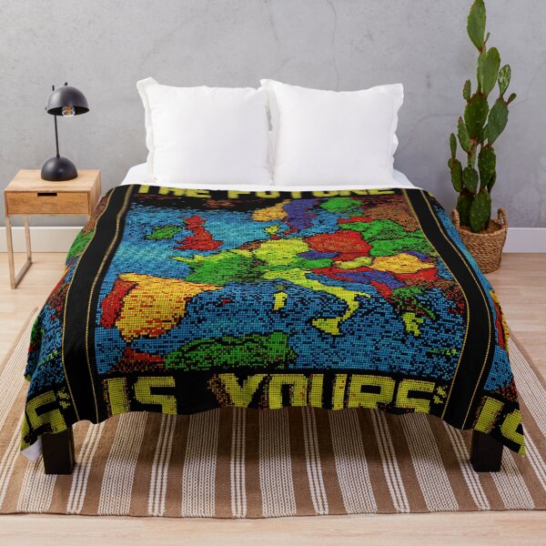 Item preview, Futuristic pixel map slogan the future is yours designed and sold by Piotrek0001.
