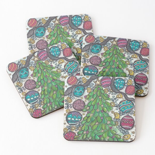 Item preview, Christmas Tree and Ornaments | Watercolor Reverse Coloring & Doodle Details designed and sold by ColorWander.