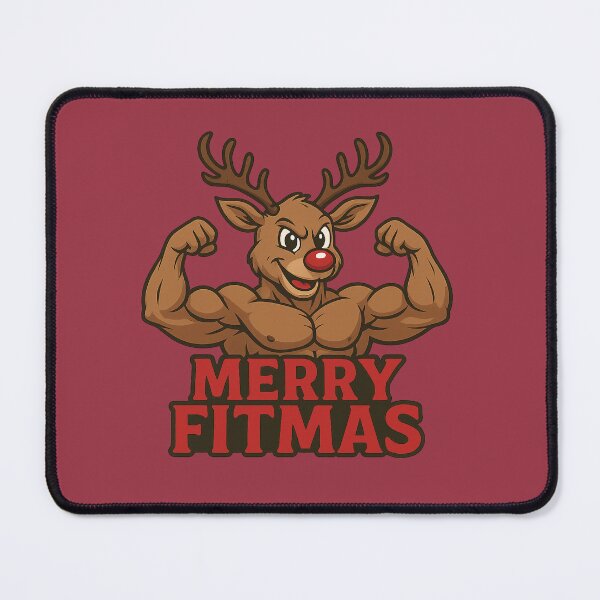 Item preview, Merry Fitmas Christmas Reindeer Rudolph designed and sold by Prints-by-Olaf.