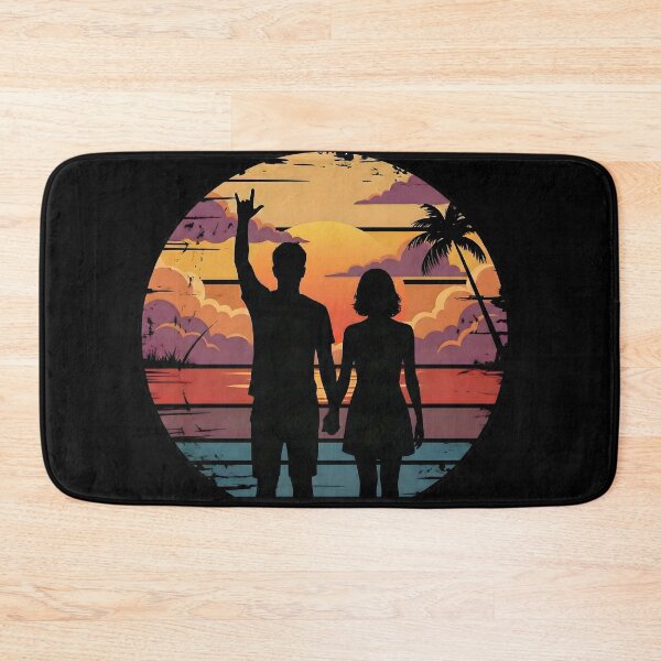 Item preview, Retro Sunset Couple I Love You Hand Sign Valentine Gift designed and sold by SoulenCify.