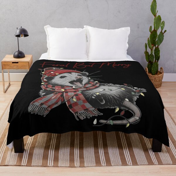 Item preview, Feral But Merry Opossum Christmas Tee designed and sold by TinaMDedrick.