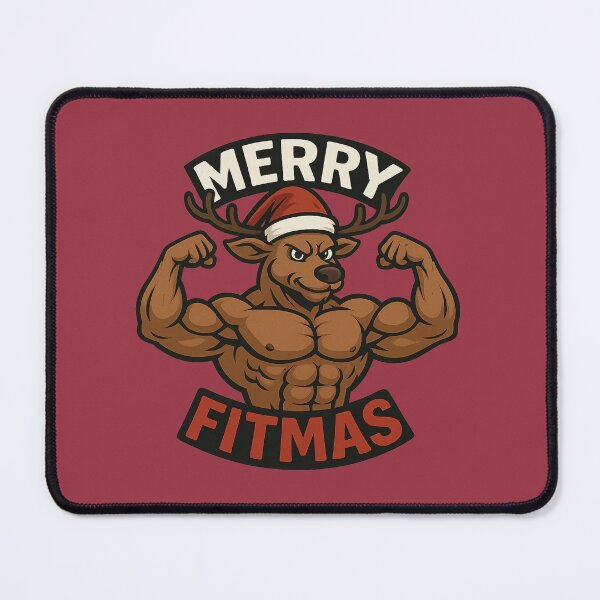 Item preview, Merry Fitmas Christmas Reindeer Rudolph designed and sold by Prints-by-Olaf.