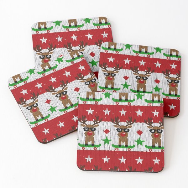 Item preview, Cool Reindeer Skateboarding Ugly Christmas Pattern designed and sold by Itsheartshop.