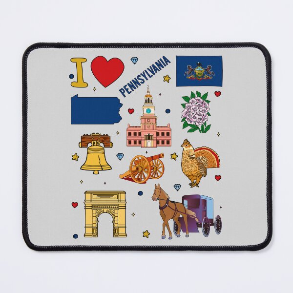 Item preview, I Love Pennsylvania, State Pride Vintage Map & Landmarks designed and sold by mashmosh.