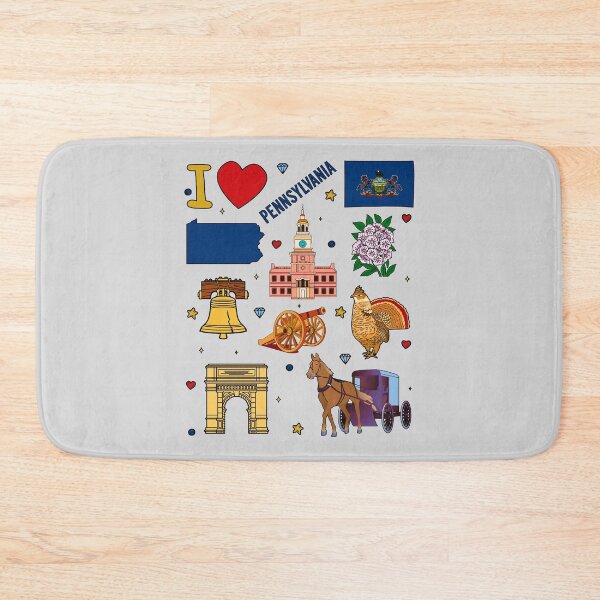 Item preview, I Love Pennsylvania, State Pride Vintage Map & Landmarks designed and sold by mashmosh.