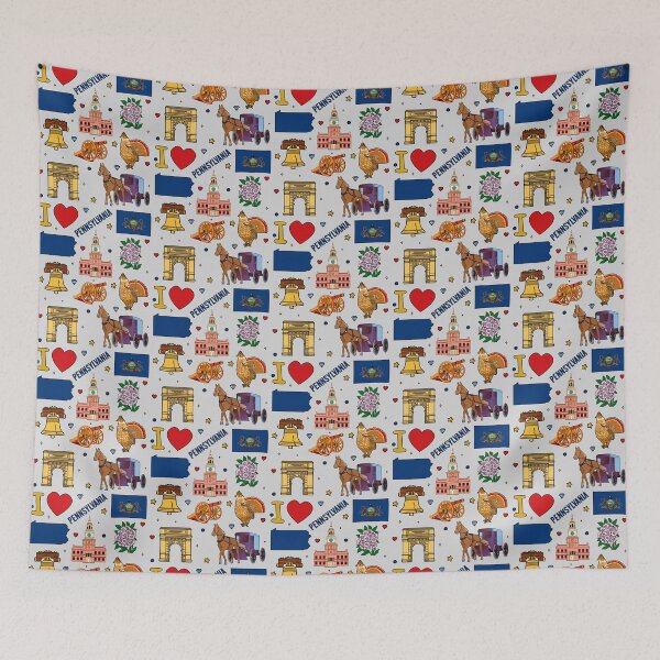 Item preview, I Love Pennsylvania, State Pride Vintage Map & Landmarks designed and sold by mashmosh.