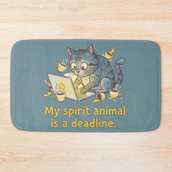 Item preview, Stressed Deadline Cat Fueled by Coffee Humor designed and sold by MartinxMarie.