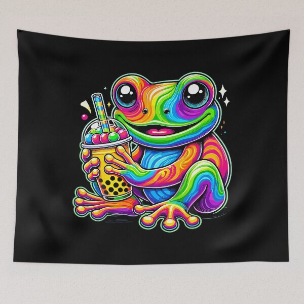 Item preview, Tie-Dye Frog Bubble Tea Boba Tea designed and sold by MindyMarianela.