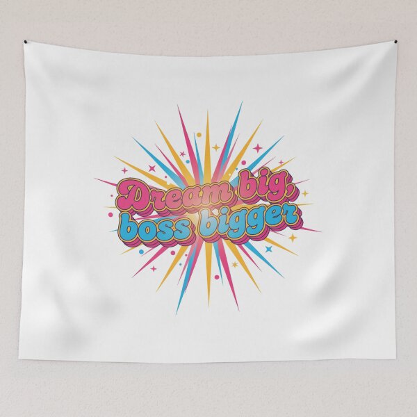 Item preview, Dream Big Boss Bigger Motivational Retro Typography Design designed and sold by Aarvya Fashion Club ( A.F.C ).