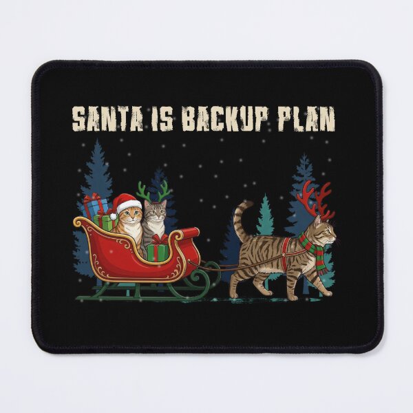 Item preview, Santa’s Backup Plan Funny Christmas Cat T-Shirt designed and sold by LashondaGreen89.