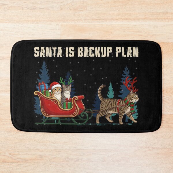 Item preview, Santa’s Backup Plan Funny Christmas Cat T-Shirt designed and sold by LashondaGreen89.