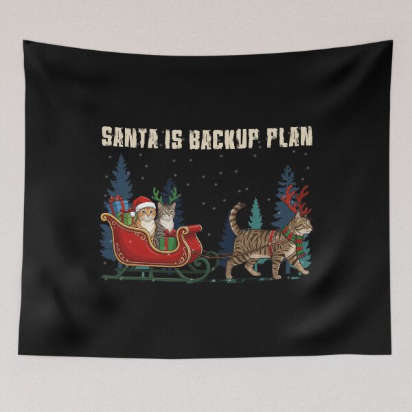 Item preview, Santa’s Backup Plan Funny Christmas Cat T-Shirt designed and sold by LashondaGreen89.