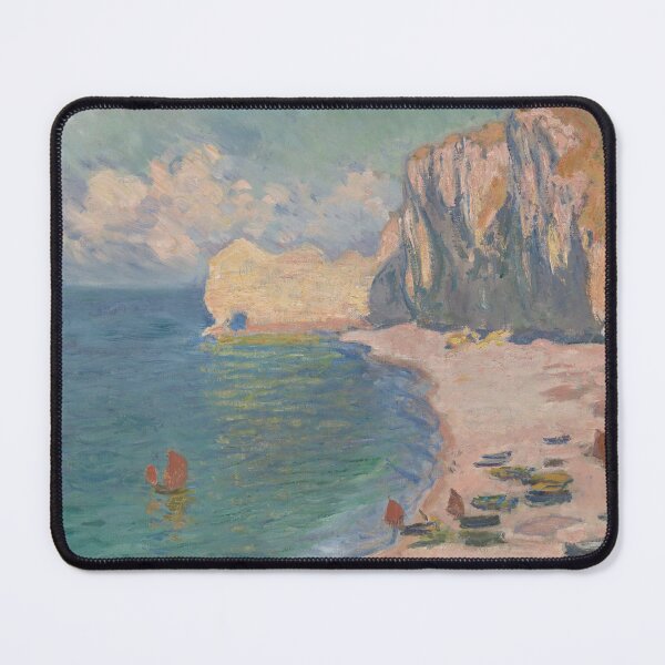 Item preview, Étretat The Beach and the Falaise d'Amont by Claude Monet designed and sold by Tamas Das.