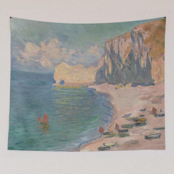 Aperçu de l'œuvre Étretat La plage et la Falaise d'Amont de Claude Monet créée et vendue par Tamas Das.