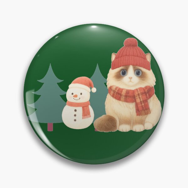 Item preview, Winter Tale of Ragdoll Cat and Snowman designed and sold by Monchatra.