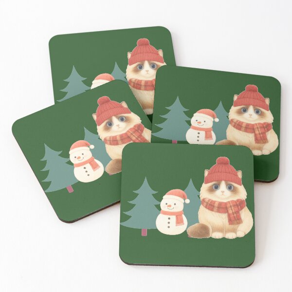 Item preview, Winter Tale of Ragdoll Cat and Snowman designed and sold by Monchatra.