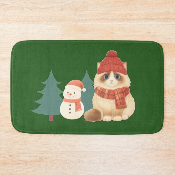 Item preview, Winter Tale of Ragdoll Cat and Snowman designed and sold by Monchatra.