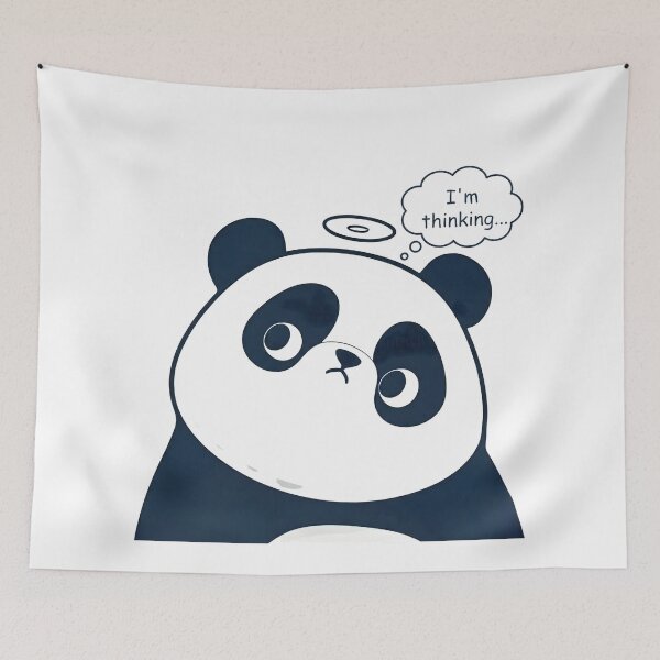 Item preview, Cute Thinking Panda – Funny Minimalist Panda Artwork with “I’m Thinking” Quote | Kawaii Animal Design designed and sold by FluffinCool.