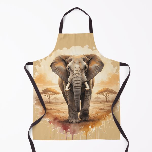 Item preview, Savanna Matriarch - African Elephant in Golden Light Watercolor designed and sold by JoMoPrints.