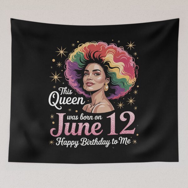 Item preview, This Queen Was Born On June 12 Black Woman Girl Birthday designed and sold by khorbiasieno.