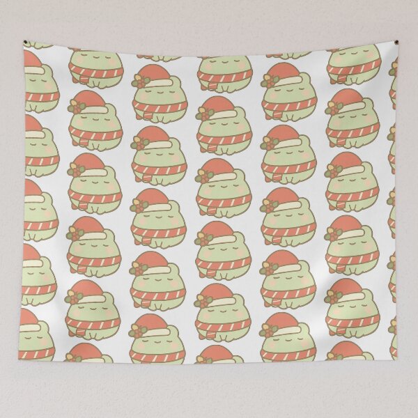 Item preview, Kawaii Mochi Christmas Frog Sticker designed and sold by BluesSketchbook.