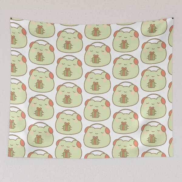 Item preview, Kawaii Mochi Christmas Gift Frog Sticker designed and sold by BluesSketchbook.