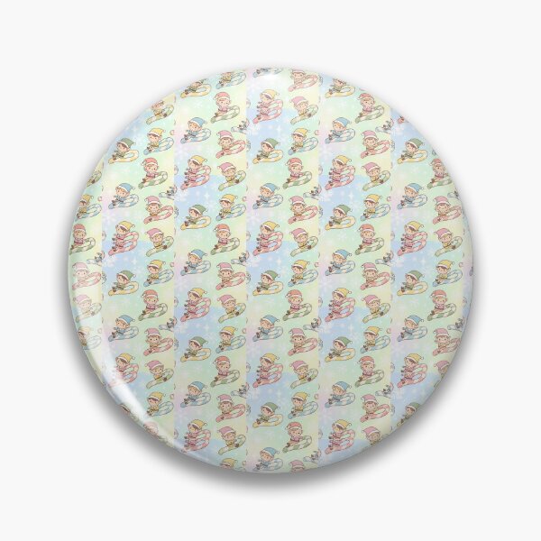 Item preview, Kawaii Elves Sliding on Candy Canes Pattern designed and sold by Itsheartshop.