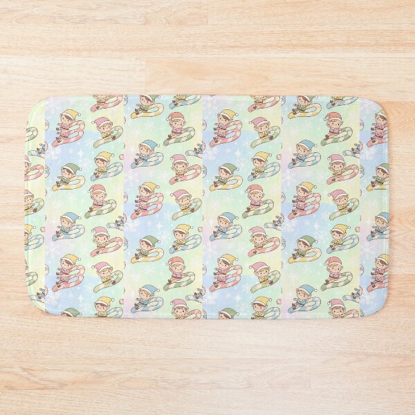 Item preview, Kawaii Elves Sliding on Candy Canes Pattern designed and sold by Itsheartshop.