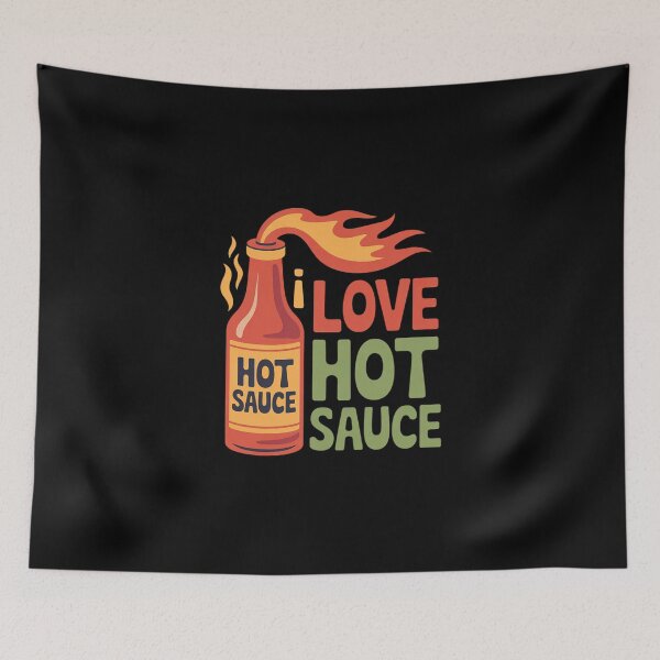 Item preview, I Love Hot Sauce Flying Bottle Spicy Food designed and sold by skanderio.