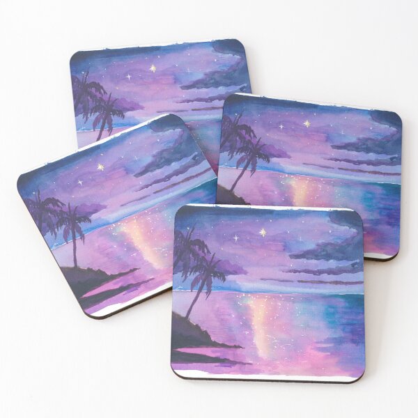 Item preview, Starlit Hawaii Tropics with Palm Trees and Ocean Glow designed and sold by artshop77.