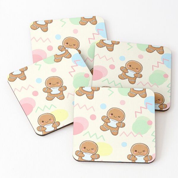 Item preview, Kawaii Gingerbread Men Holding Marshmallows Pattern designed and sold by Itsheartshop.