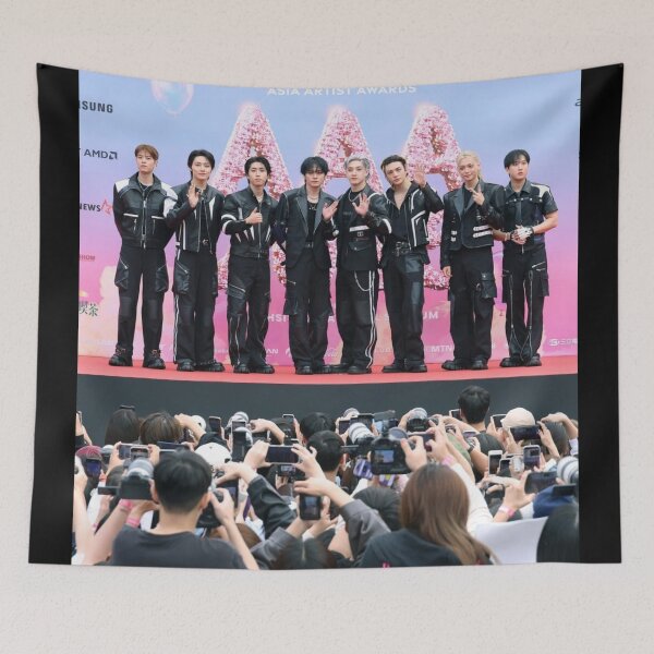 Item preview, Stray Kids group photo ot8 winners Asian artist awards you make strayt kids stay skz skzoo kpop bang chan lee know changbin hyunjin han felix seungmin IN poster tour designed and sold by Kpop-Noona.