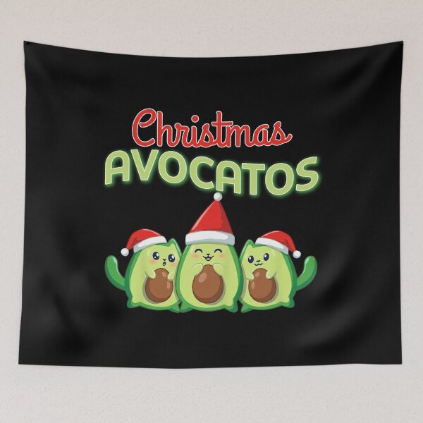Item preview, Christmas Avocado Cats in Santa Hats designed and sold by LarryMBrown.