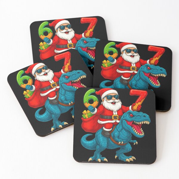 Item preview, Cool Santa Riding Dinosaur Delivering Christmas Donuts Gift Fun designed and sold by DogoMalulu.