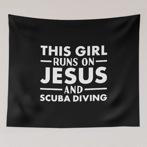 Item preview, Scuba Diver This Girl Runs On Jesus Scuba Diving designed and sold by AngelaSandra.