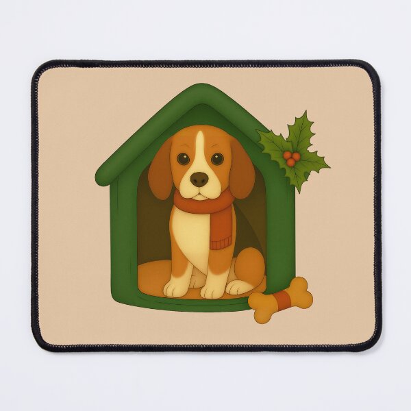 Item preview, Beagle in Cozy Doghouse – Cute Christmas Dog designed and sold by Cute Pets Everywhere™.