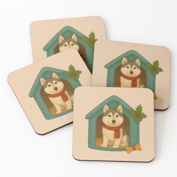 Item preview, Husky in Cozy Dog House –  Cute Christmas Dog  designed and sold by Cute Pets Everywhere™.