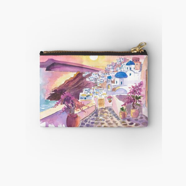 Item preview, Santorini Oia Gorgeous Sunset View with Sea and Town designed and sold by artshop77.