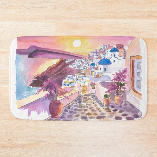 Item preview, Santorini Oia Gorgeous Sunset View with Sea and Town designed and sold by artshop77.