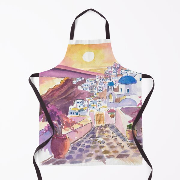 Item preview, Santorini Oia Gorgeous Sunset View with Sea and Town designed and sold by artshop77.