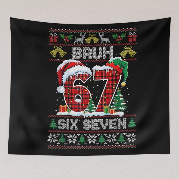 Item preview, Ugly Christmas Sweater Plaid Six Seven Birthday Party Bruh designed and sold by DogoMalulu.