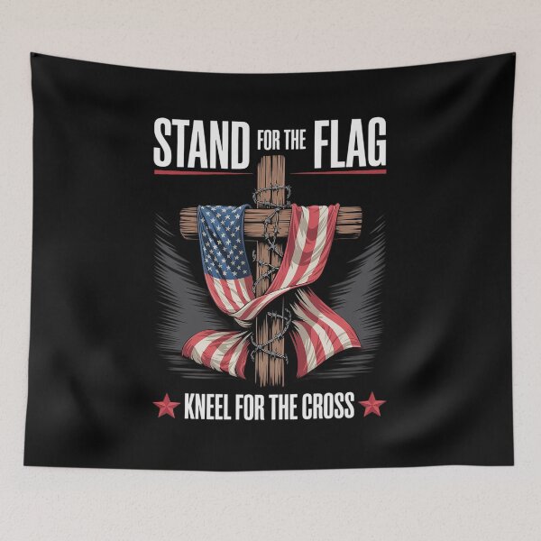 Item preview, Stand For The Flag Kneel For The Cross USA Flag for Women Men designed and sold by HollyBellArtSte.